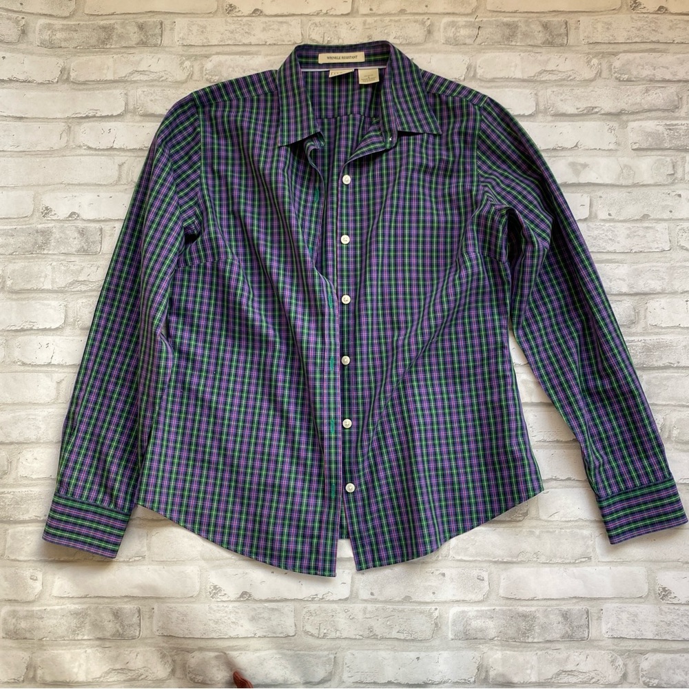 L.L. Bean Plaid Button Down shirt - women’s size S